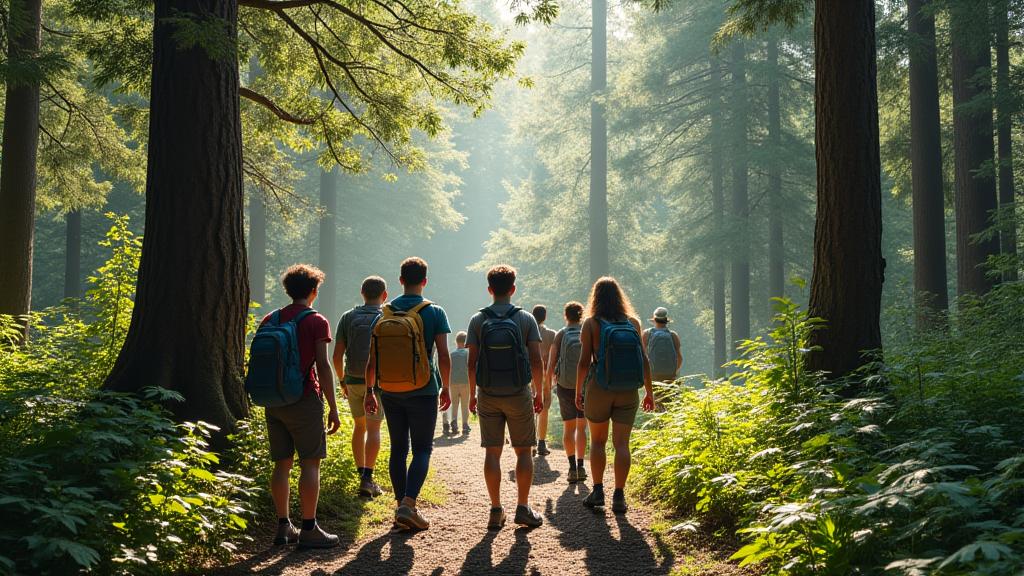 Eco-trekking adventure sa sustainable forest
